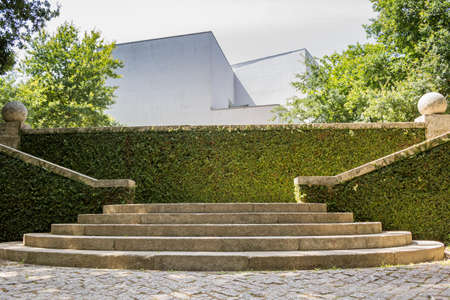 PORTO, PORTUGAL - JULY 05, 2015: Serralves gardens, a green park that extends over 18 hectares involving the Museum of Contemporary Art Serralves Foundation. Throughout the park works of contemporary art are exhibited alongside the typical flora of the noのeditorial素材