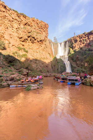 Ouzoud Waterfalls in the Grand Atlas village of Tanaghmeilt, province of Azilal, Morocco.の写真素材