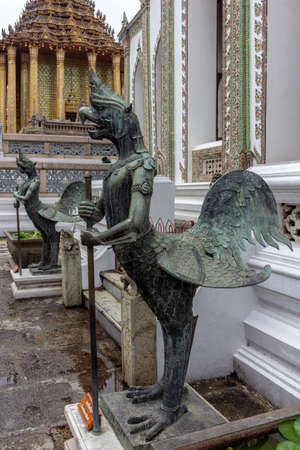 Bangkok grand palace, architectural detail, a complex of buildings at the heart of Bangkok city, its construction began 1782, at the order of King Phutthayotfa Chulalok. Thailand.のeditorial素材