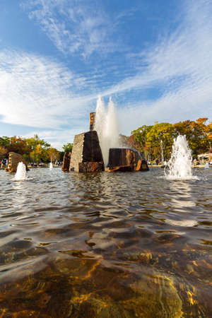 Osaka Castle urban public park and historic site located at Osaka-JÅ in ChÅÅ-ku, Osaka, Japan.の写真素材