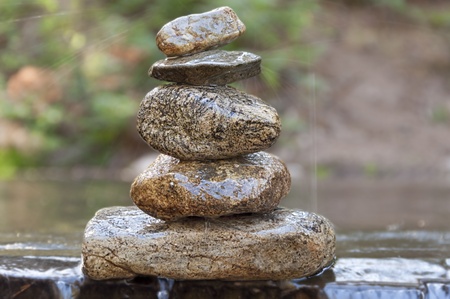 Zen stones in the forest - Horizontalの写真素材