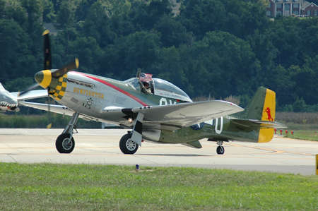 P-51 Mustang World War II airplane taxiing