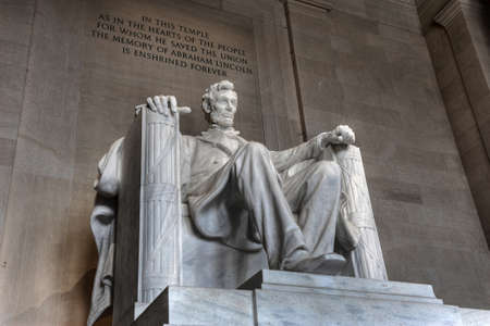 Statue of Abraham Lincoln in Washington DCの写真素材