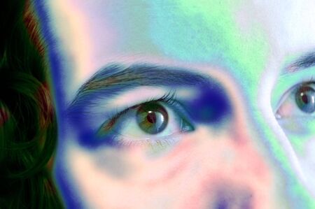 A closeup of an unearthly face.の写真素材