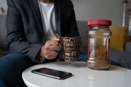 business person having a cup of coffeeの写真素材