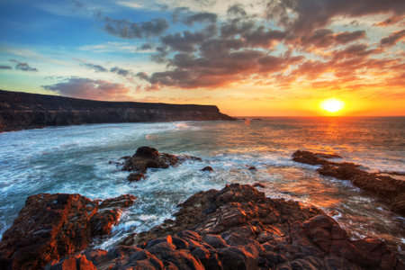 Sunset at Los Molinos beach in Fuerteventura