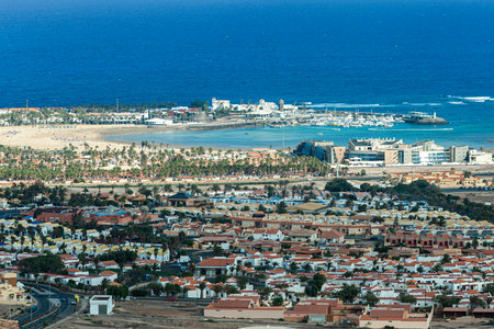 views of caleta de fuste from the air