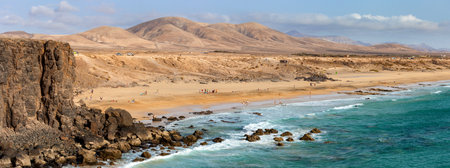Panoramic view of the beaches of El Cotillo, north of Fuerteventura