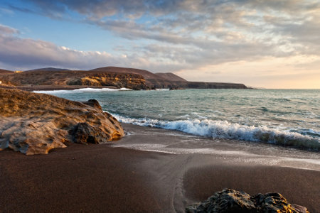 Sunset on the beach in Canary Islands, Spain