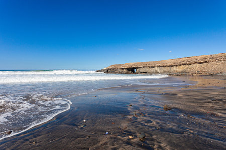 Beautiful seascape of the Atlantic Ocean coast in Morocco.の写真素材
