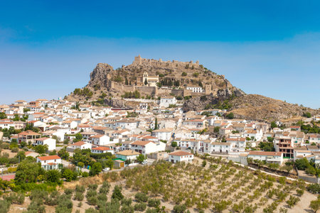 Panoramic view of Moclin town, Granada, Spainの写真素材