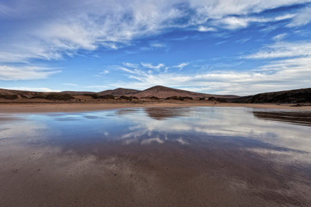 Landscape of Fuerteventura island, Canary Islands, Spain.の写真素材