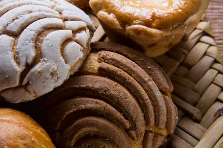 Traditional mexican food: sweet breadの写真素材