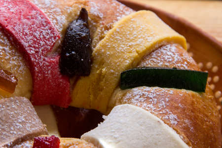 Traditional mexican kings day breadの写真素材