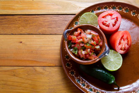 Mexican fresh sauce also called pico de galloの写真素材