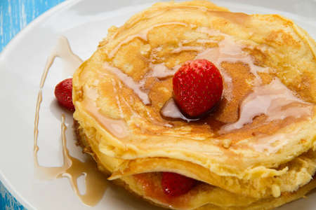 Traditional pancake and strawberryの写真素材