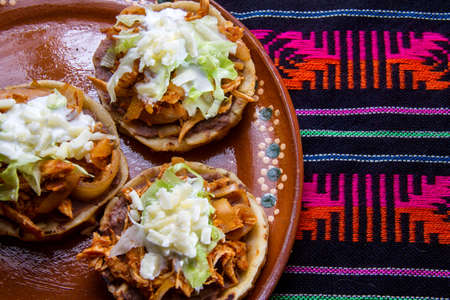Authentic mexican sopes tinga