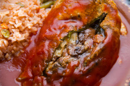 Traditional mexican chiles rellenosの写真素材