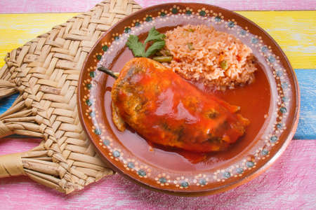Authentic mexican chiles rellenosの写真素材