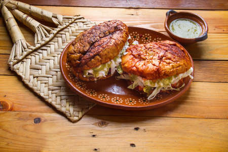 Traditional mexican pambazosの写真素材