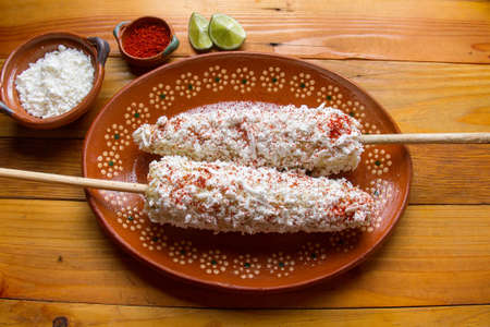 Traditional mexican street cornの写真素材