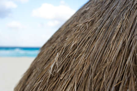 Palapa at Cancun beachの写真素材