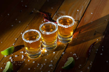 Traditional mexican tequila shots