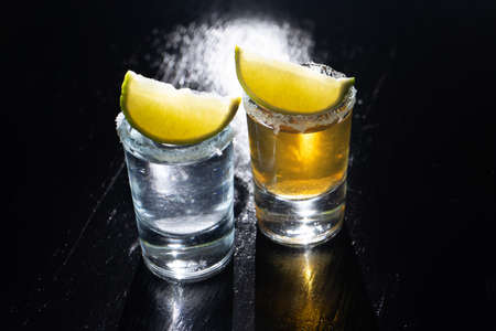 Traditional mexican tequila shotsの写真素材