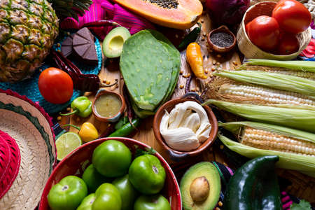 Traditional mexican food: ingredientsの写真素材