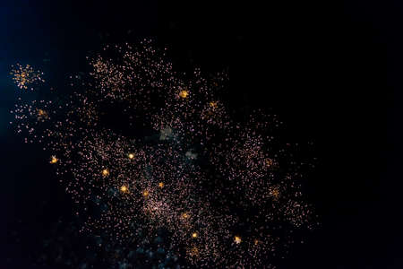 Colorful fireworks in the night sky