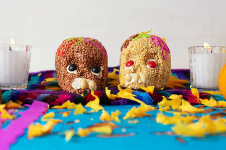 Traditional mexican day of the dead altarの写真素材