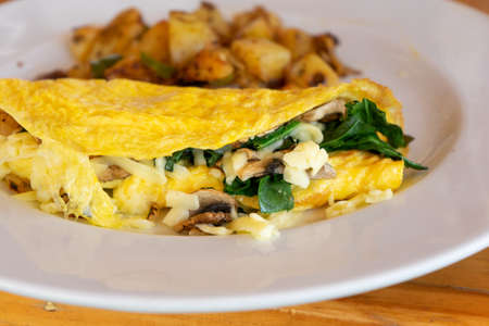 Brunch omelettes with potatoesの写真素材