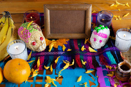 Traditional mexican day of the dead altar