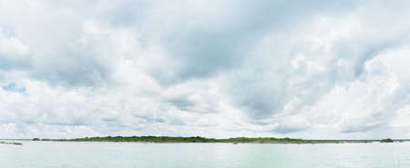 Panorama of lagoon at Bacalar, Mexico.