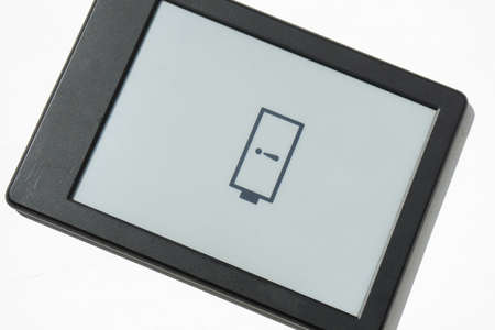 Ebook reader with low battery icon