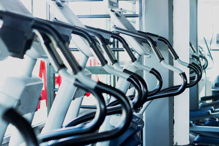 Workout machines in gymの写真素材