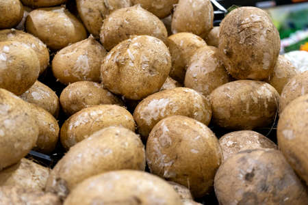 Mexican jicamas in the marketの写真素材