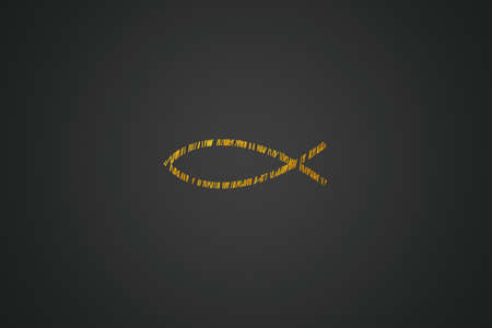 Elegant Christian fish with golden lines "ixoye"の写真素材