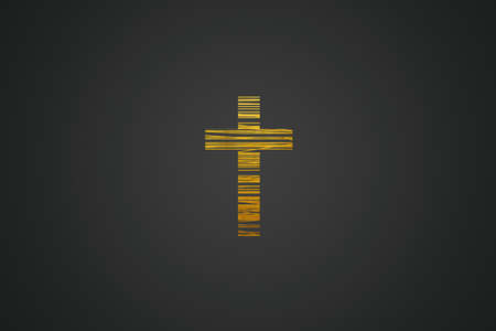 Elegant Christian cross with golden linesの写真素材