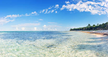 Panorama of Soliman bay beach at Mexicoの写真素材