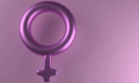 3D illustration of female gender sign "venus" used for feminist fightの写真素材