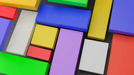 Geometrical colorful abstract concept. 3D illustration render