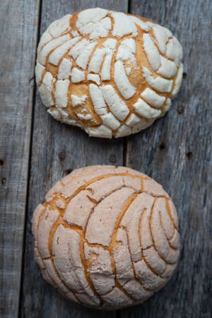Traditional mexican sweet bread: "Conchas"の写真素材