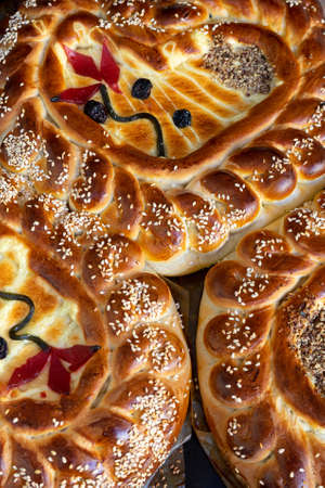 Traditional mexican party bread at street market