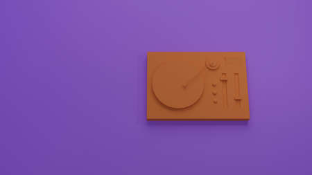 orange turntable system. 3d illustration render
