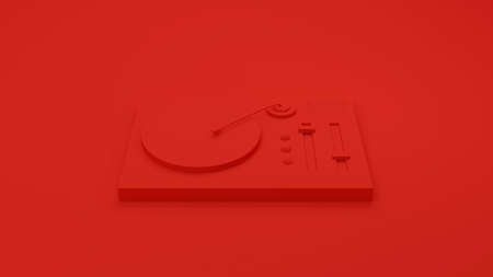 red turntable system. 3d illustration render