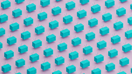 background vintage style television pattern. 3d Illustration renderの写真素材