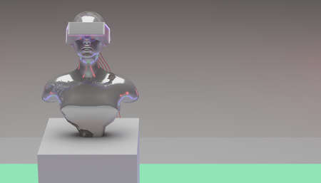 Female sculpture using virtual reality headset. 3d illustration renderの写真素材