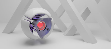 Futuristic robot surveillance camera concept. 3d illustration render