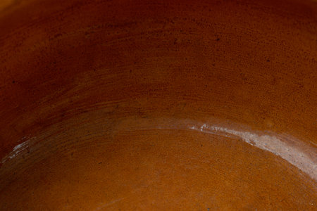 Rustic brown clay pot detail close upの写真素材